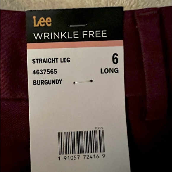 NWT… Ladies Lee jeans, size 6T. Burgundy color. - Picture 3 of 7